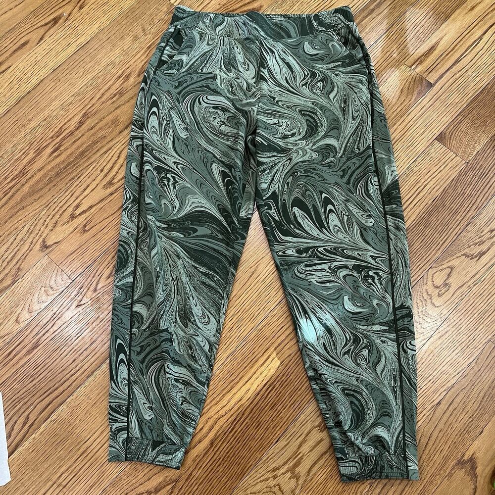 Athleta Womens Brooklyn Jogger In Sumi Marble Green Pull On Size 14